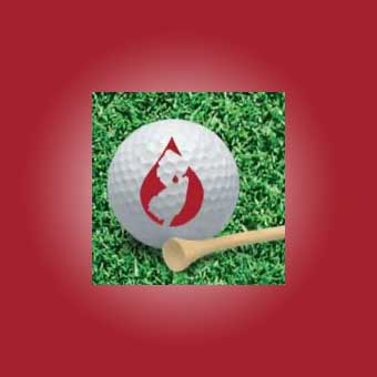 golf ball with HANJ logo on it